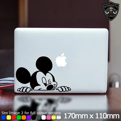 Mickey Mouse Peeking Laptop Sticker Art Decal Disney Fits Apple Macbook 13 Inch • £2.69