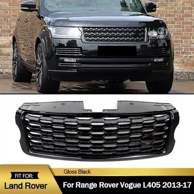 Front Bumper Grille For Land Rover Range Rover Vogue L405 2013-2017 Gloss Black • $135.78