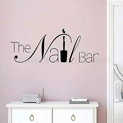 The Nail Bar Logo Wall Window Sticker Manicure Salon Design Wall Decal Remova... • $18.09