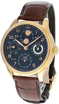 IWC Portuguese Perpetual Calendar AUTO Leather Men's Watch IW503202 • $24960