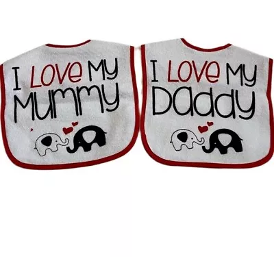 Baby Bibs I Love Mummy Or I Love Daddy • £2.59