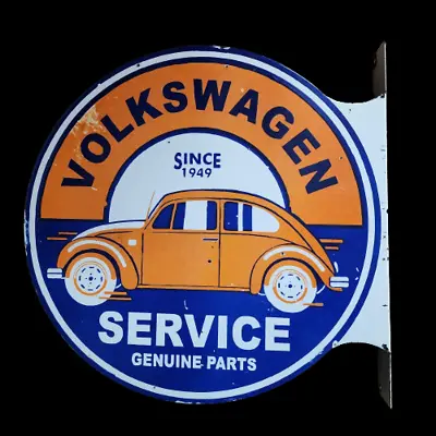 Porcelain Volkswagen Enamel Metal Sign Size 18 X 18  Inches Double Sided • $156.75