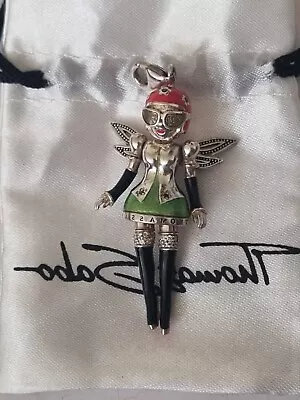 RARE Authentic Thomas Sabo Sterling Silver 3D Enamelled Fairy Doll Pendant  • $583.24