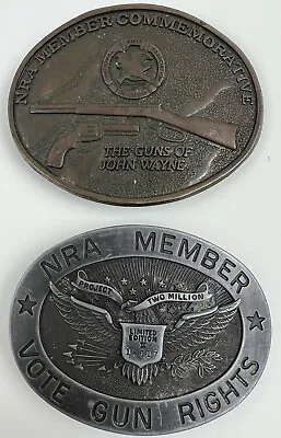 John Wayne Belt Buckle The Guns Of The Duke Vintage NRA Member Commemorative - 2 • $19.35