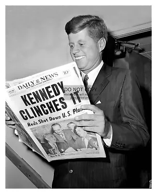 President John F. Kennedy Reading Newspaper After Elected 8x10 B&w Photo • $8.49