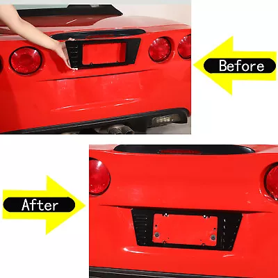 For Corvette C6 05-13 Rear License Plate Panel Filler Base Trim Black Alloy Kit • $79.99