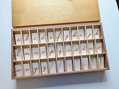 Nienhuis Montessori Cursive Alphabet With Wooden Box Made In Holland • $110