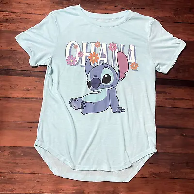 Disney Stitch Ohana Light Blue Tee Size M 7/9 • $10.80