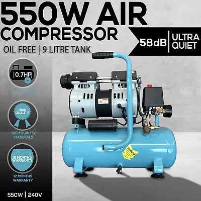 Air Compressor Oil Free 9L Tank Electric 0.7HP 40LMin 7Bar  Direct Drive 550W • $169