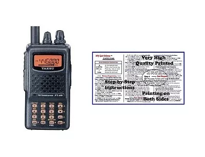 Yaesu FT-60R Handheld Radio & Nifty Quick Reference Tri-Fold Guide Bundle! • $212.93