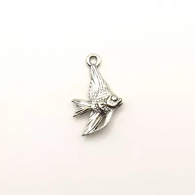 Angel Fish - Lead Free Silver Color Pewter Charm 23mm X 13mm • $2.50
