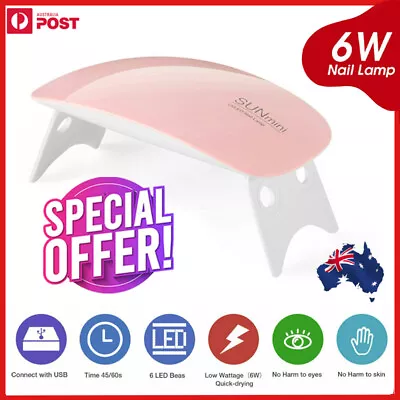 UV Nail Lamp Mini Dryer Gel Curing LED Nail Lamp Manicure Portable Light 6W AU • $10.68