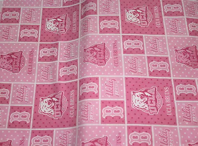 Pink Ucla Bruins #100 College Fabrique Innovations Sykel Cotton Sew Quilt Fabric • £11.56