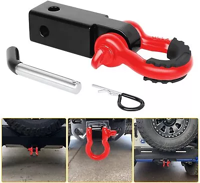 2  Tow Shackle Hitch Receiver 3/4  D-Ring Recovery Heavy Duty For Truck Jeep SUV • $29.99