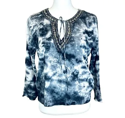 Michael Kors Top Boho Embellished Tunic Blouse Size XXS • $15