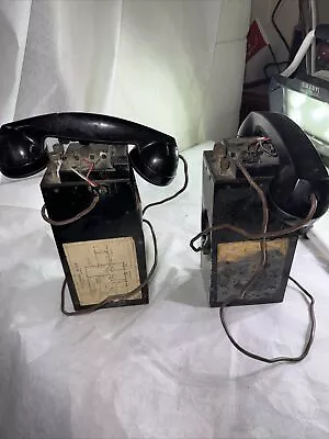 1944 WW2 Military Field Phone Vintage EE-8-B Telephone ( Set Of 2 ) Untested • $70