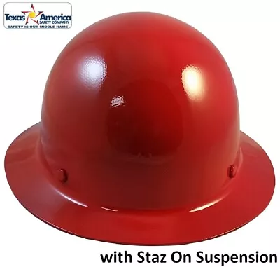 MSA Skullgard Full Brim Hard Hat With STAZ ON Suspension - Red • $126