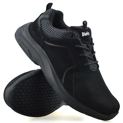 Mens Leather Memory Foam Non Slip Casual Smart Walking Work Trainers Shoes Size • £19.98