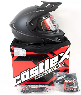New! Castle X CX950 V2 Modular Electric Snow Helmet (Matte Black - X-Large) • $244
