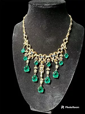 Rare Vintage Crown Trifari Jewels Of India Necklace  1950 Alfred Philippe’ • $4500