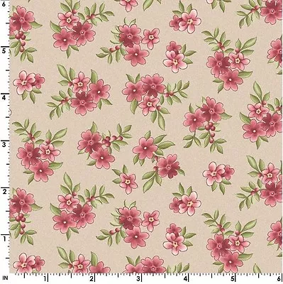 'graceful Moments' Tossed Forget-me-not Flower Posies On Lt. Brn. Fabric-maywood • $5.50