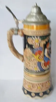 VINTAGE MAPSA WEST GERMAN BEER STEIN MUSIC BOX SWISS MUSICAL MOVEMENT Works 9.5  • $13