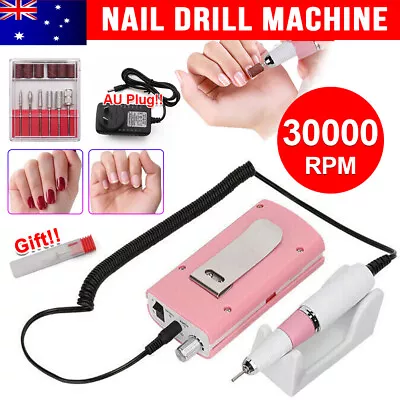 30000RPM Rechargeable Portable Electric Nail Drill File Manicure Machine W/ Bits • $59.98