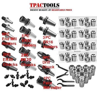 Cat40 Tooling Fit Mazak Er40 Er32 Er16 20 Collet End Mill Holder Chuck Face Mill • $1000