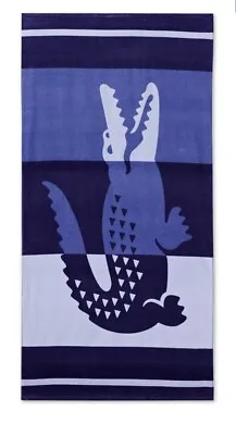 Authentic 100% Cotton Lacoste Beach Towel Large Warm Blue Iconic Logo New 36x72” • £33.26