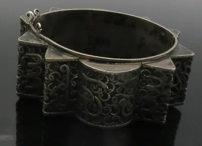 MOROCCO 925 Sterling Silver - Vintage Antique Swirl Bangle Bracelet - BT5462 • $299.99