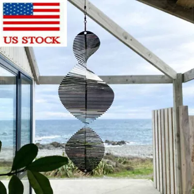 3D Wind Chimes Metal Helix Spinners Outdoor Garden Yard Hanging Decor Ornament • $11.68