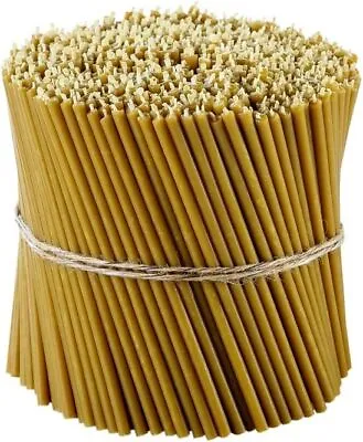 100% Pure Beeswax Thin-Taper Candles Yellow - Orthodox Church Candle 50 Pcs • $27.99