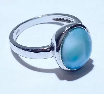 R10810B Dominican Republic Natural Caribbean Larimar Sterling Silver Ring • $40