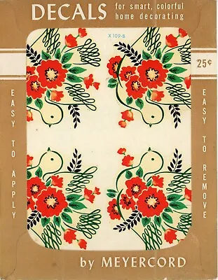 Vintage Meyercord Decals Doves Red Flowers #X 109-B 4/sheet 1940s • $13.99