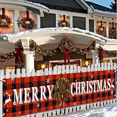 Merry Christmas Banner Christmas Eve Sign Huge Banner Decorations Indoor Outdoor • $12.25