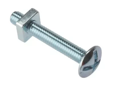 Mushroom Head Roofing Bolts & Nuts Steel Z.Plated M8. X 100mm (pack Of 10) • £4.99