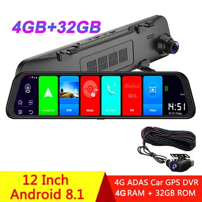 Android Mirror DVR Full HD 1080P Driving Video Recorder Car Dash Camera WIFI GPS • $164.25