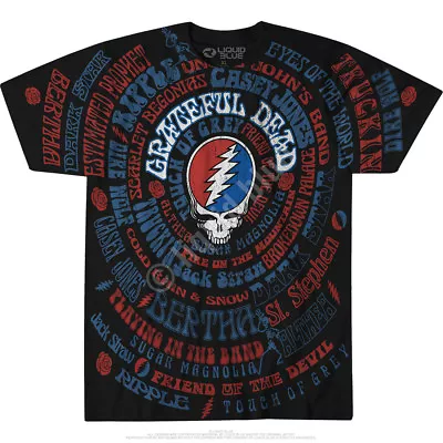 GRATEFUL DEAD-GD SONGS -SYF-T-SHIRT-Steal Your Face S-M-L-XL-2X GarciaLeshWier • $23.69