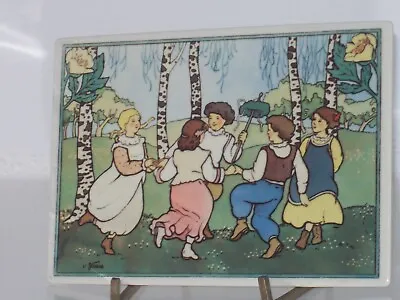 Porcelain Postcard Vilbo Card Villeroy & Boch -  May Dance  Karin Blume 1990 • $15