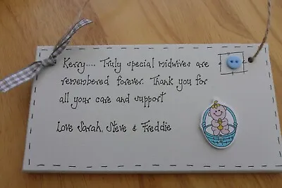 Midwife Thank You Gift  Personalised Hanging  Plaque  • £6.75