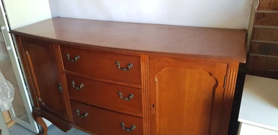 $185 • Buy Antique Solid Hardwood Wood Sideboard Buffet