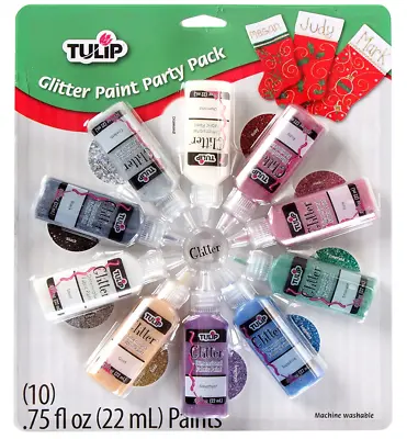 Tulip Glitter Paint Party Pack 10 X 22ml Dimensional Fabric Paint • £9.15