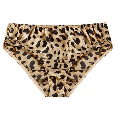 Erotic Print Print Brief Silk Panties With Pouch Men's Underwear - 4 Colors • $17.50
