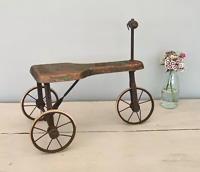 Vintage 1930's Childs Wooden Tricycle Trike Distressed  • £269