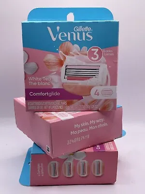 Gillette Venus Comfortglide 12 Total Refill Cartridges White Tea 3 Boxes 4 Each • $26