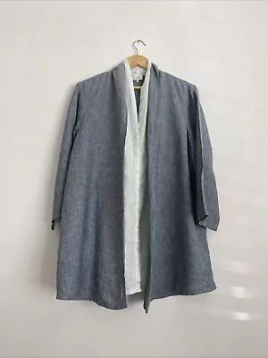 East Navy Blue Double Layer 100% Linen Shirt Size XL • £19.50