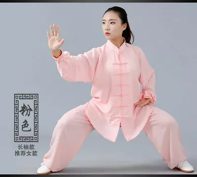 Retro Unisex Tai Chi Suits Martial Arts Uniform Kung Fu Training Tops Pants Sets • $35.90