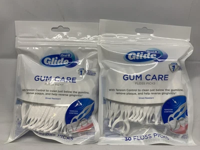$12.09 • Buy Lot Of 2 Oral-B Glide Gum Care Floss Picks, Shred Resistant, 30 Picks