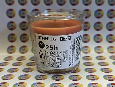 Scented Candle In Glass Jar IKEA 25 Hour Burn Time 7.5cm Orange & Peach Scent • £5.99