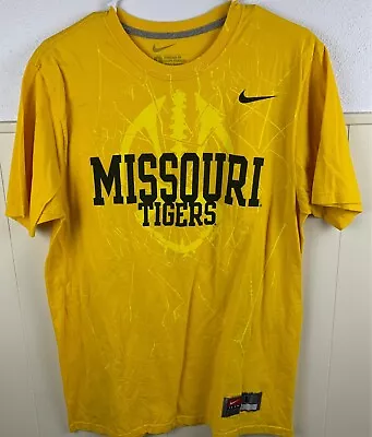 Missouri Tigers Large Shirt Yellow NCAA Nike Gold Shirt Short Sleeve T Shirt • $5.50